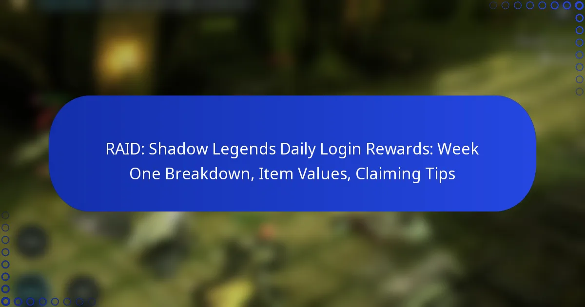RAID: Shadow Legends Daily Login Rewards: Week One Breakdown, Item Values, Claiming Tips
