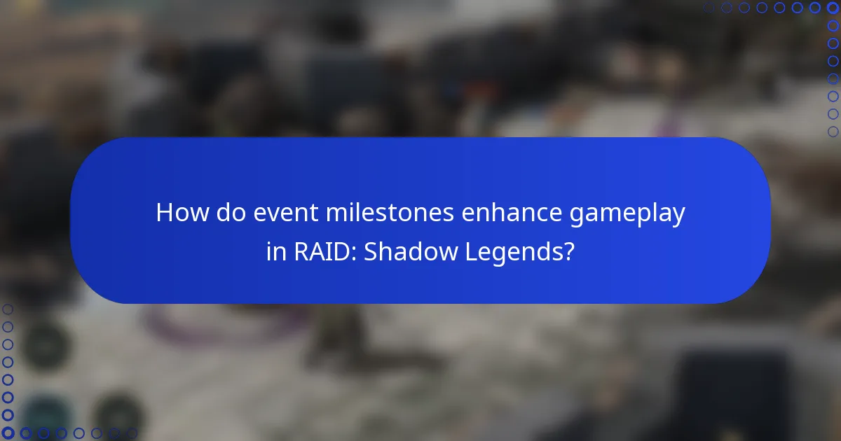 How do event milestones enhance gameplay in RAID: Shadow Legends?