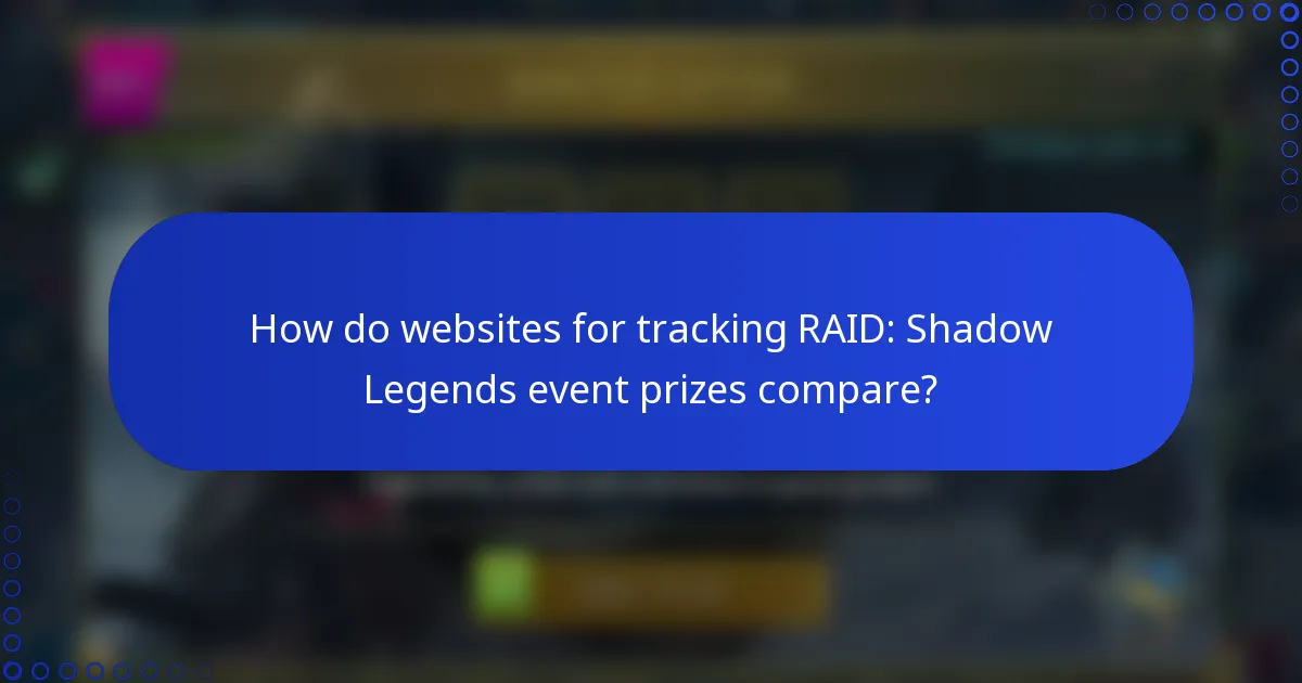 How do websites for tracking RAID: Shadow Legends event prizes compare?