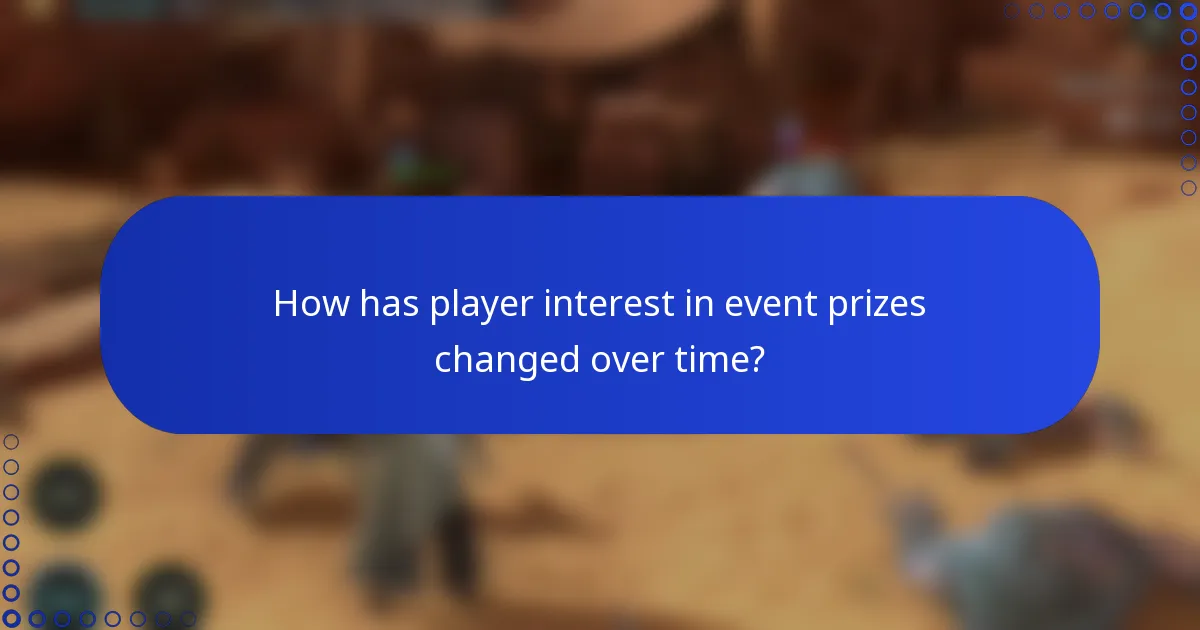 How has player interest in event prizes changed over time?