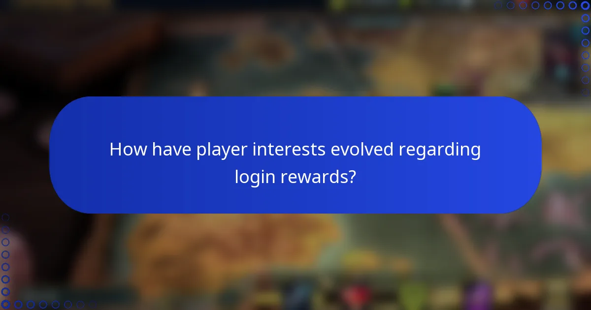 How have player interests evolved regarding login rewards?