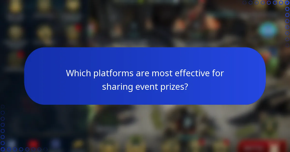 Which platforms are most effective for sharing event prizes?